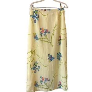 Patchington Yellow Iris print Maxi Pencil Skirt Resort Wear